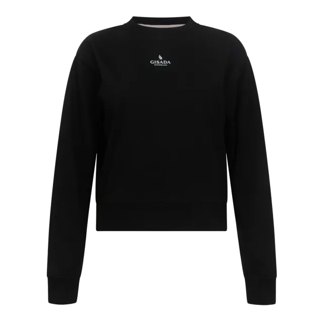 Gisada 6002 sweatshirt svart dame bomull crop
