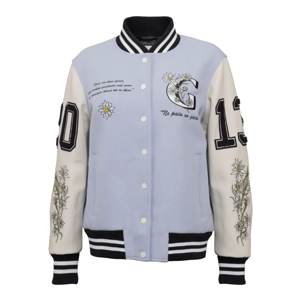 Gisada 1608 varsityjakke dame ice blue ull