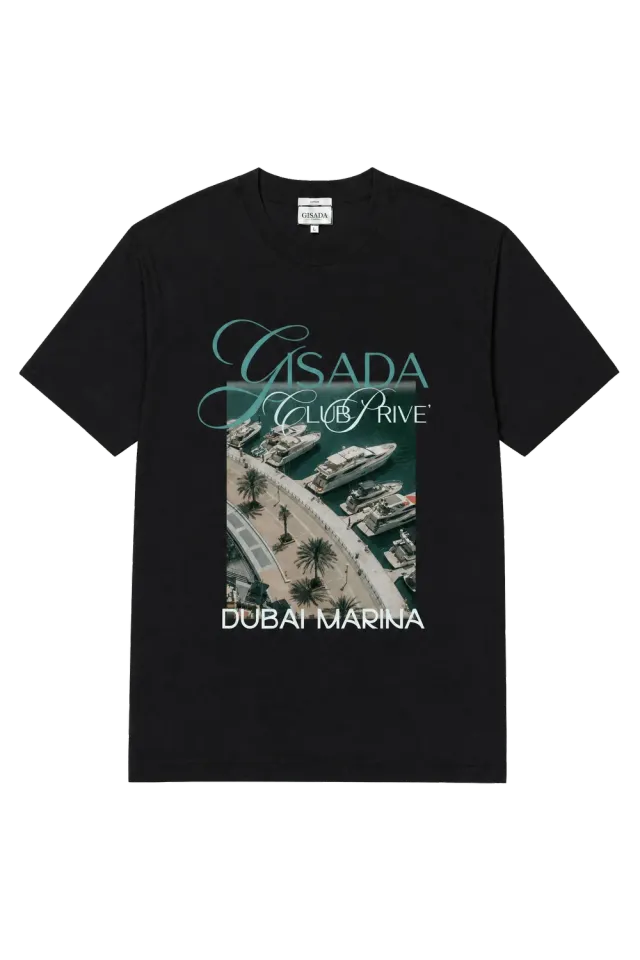 Gisada 1013 t-skjorte unisex svart bomull