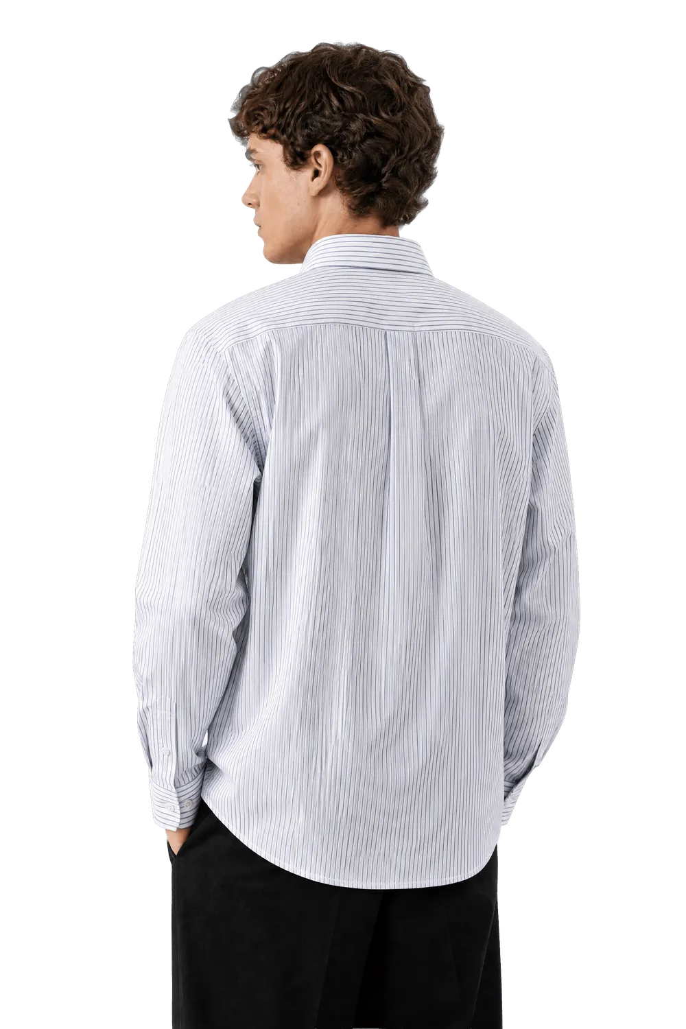 Gisada 1118 skjorte herre Navy stripet bomull
