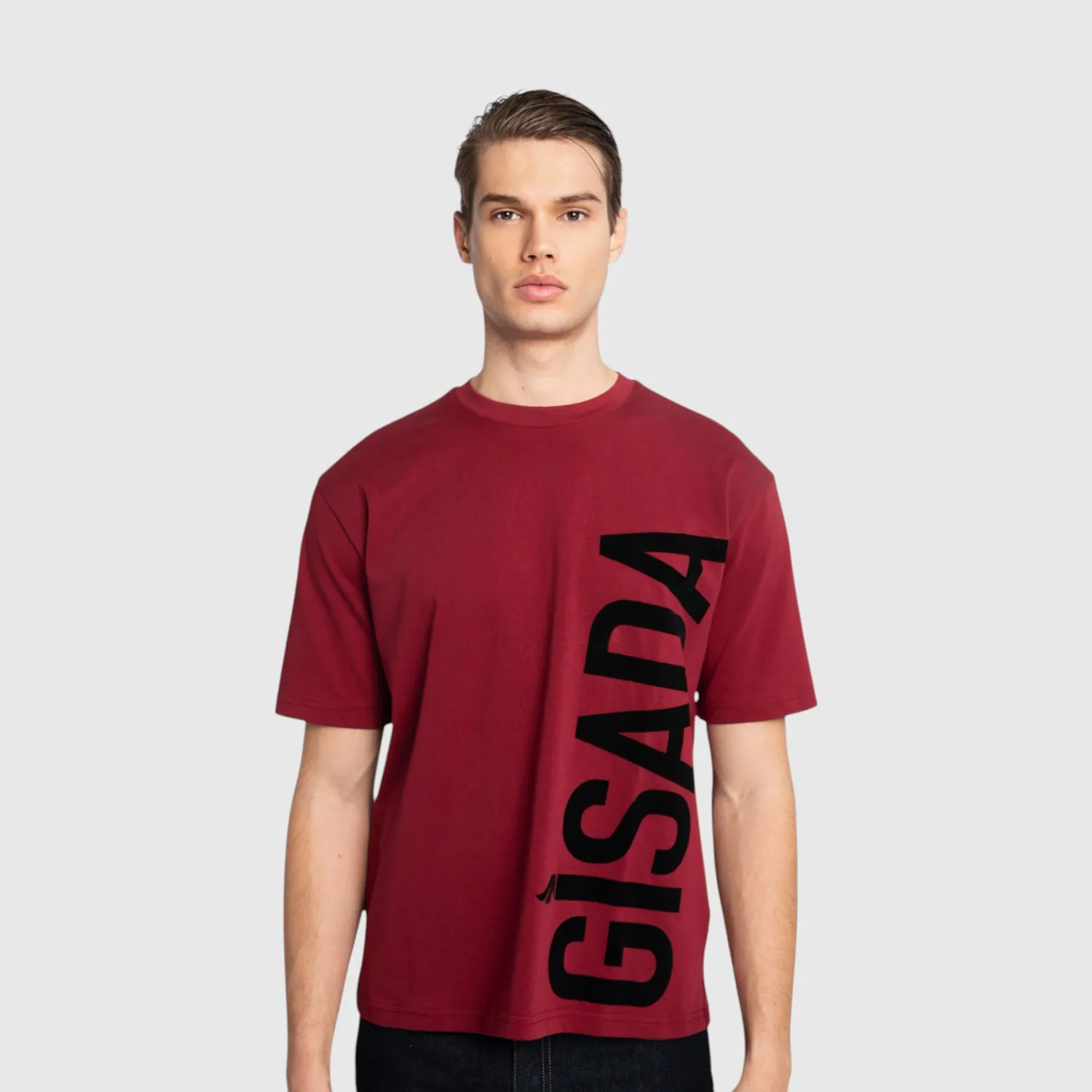 Gisada 1010 t-skjorte Bordeaux oversized