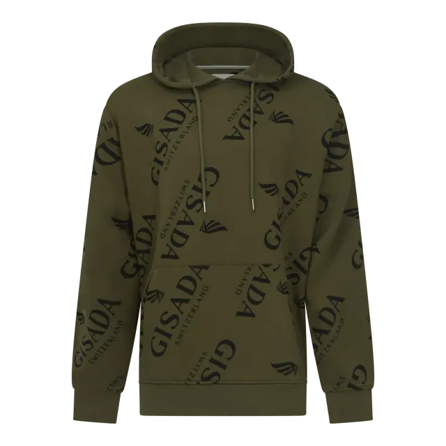 Gisada Regular Fit hoodie Dark Olive L logomønster