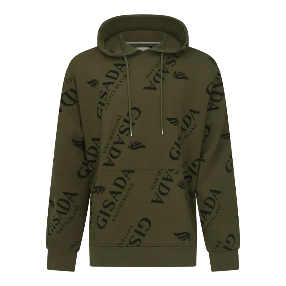 Gisada Regular Fit hoodie Dark Olive L logomønster