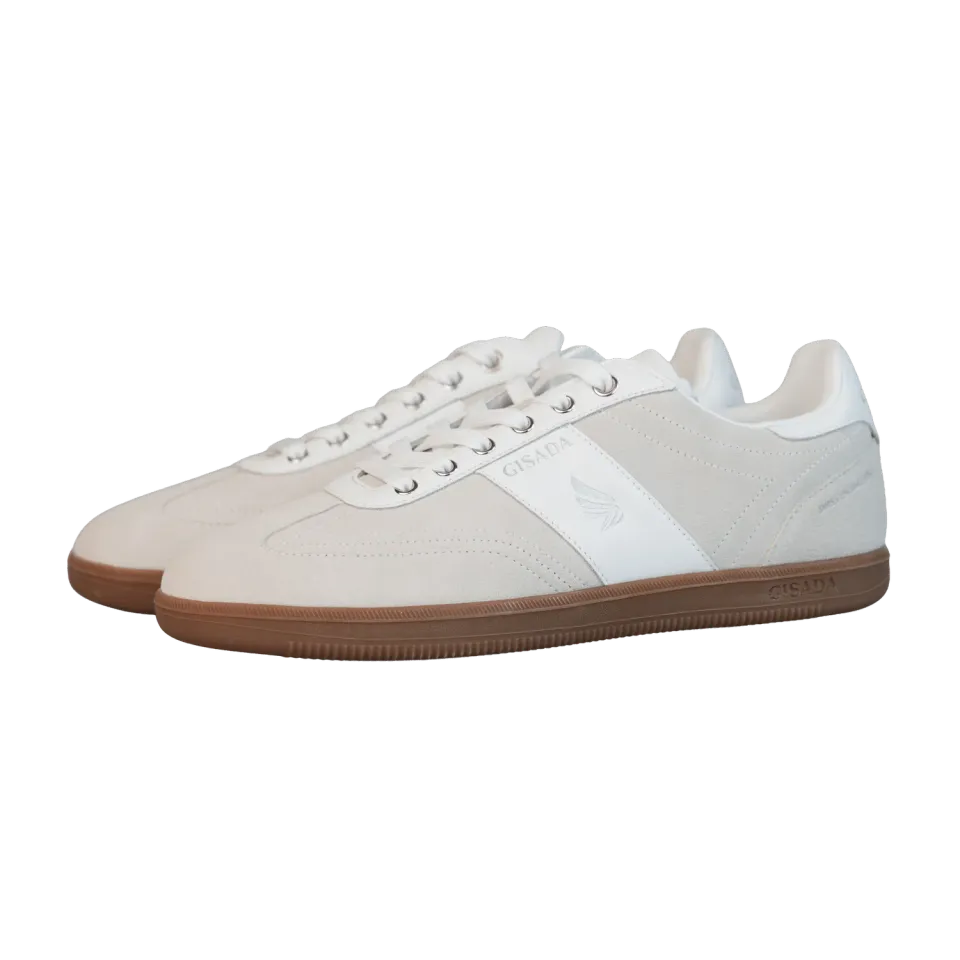 Gisada Flat Sole Sneaker Suede Leather sneakers hvite