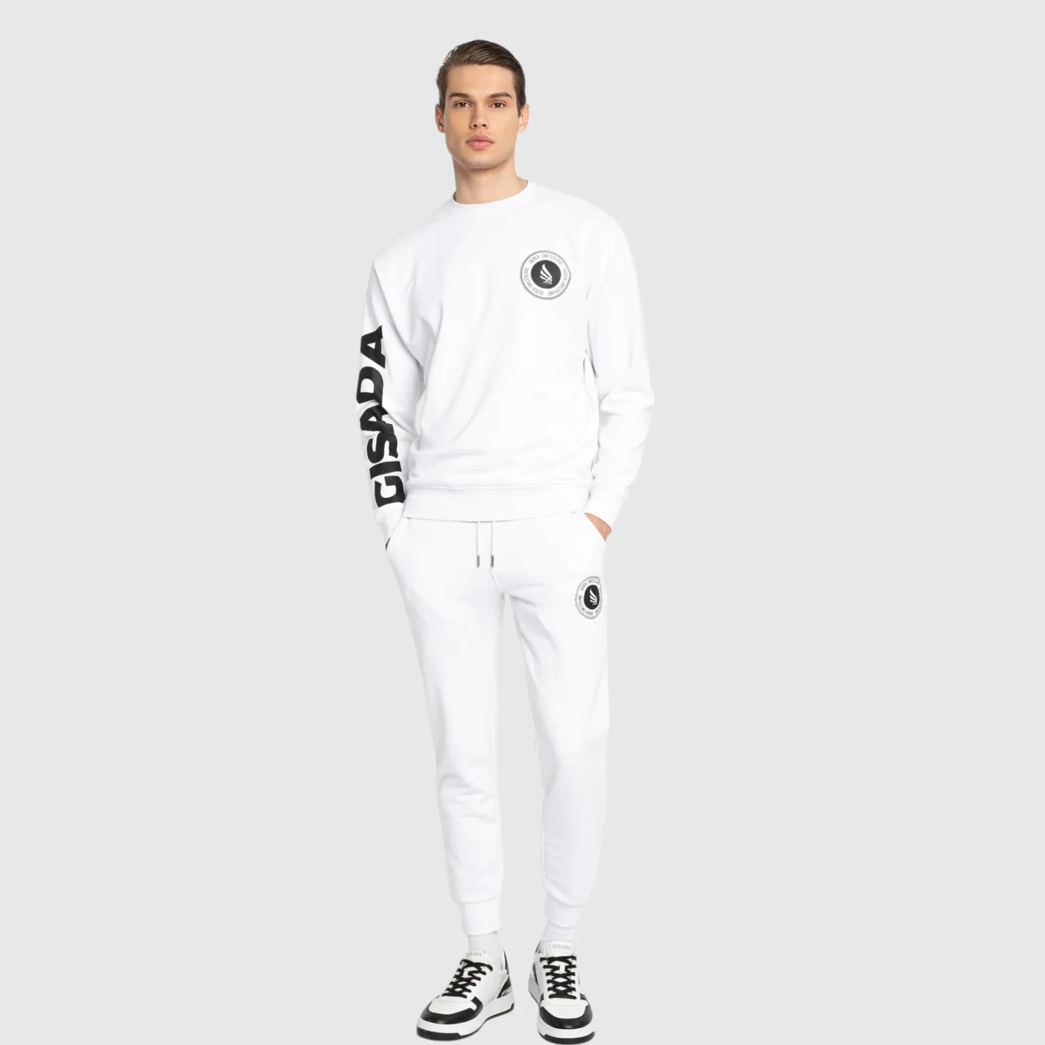 Gisada Rio 3002 sweatshirt hvit melloms bomull