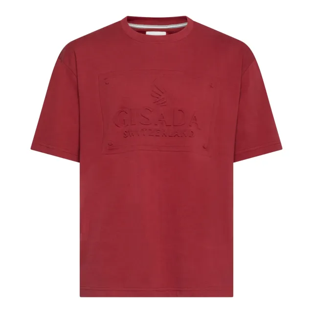 Gisada 1005 oversized t-skjorte bordeaux tung bomull