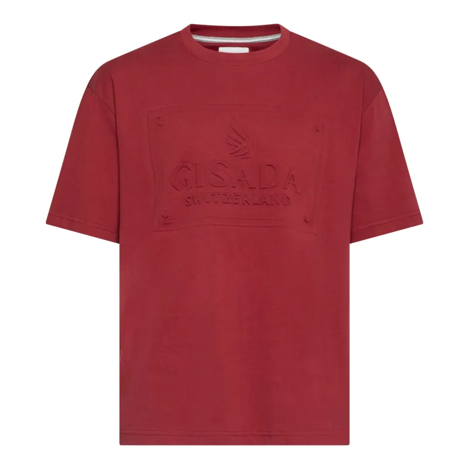 Gisada 1005 oversized t-skjorte bordeaux tung bomull