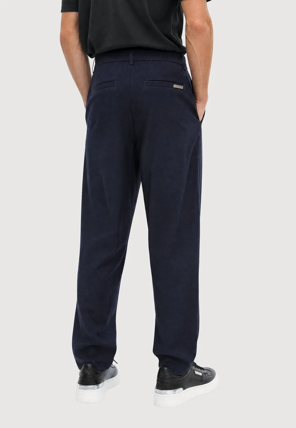 Gisada 1114 bukse navy ullblanding plissert