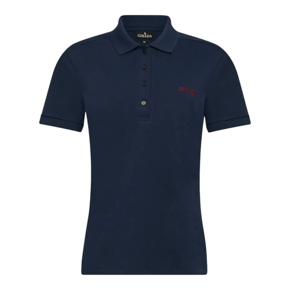 Gisada 9001 polo marine dame – piqué broderi