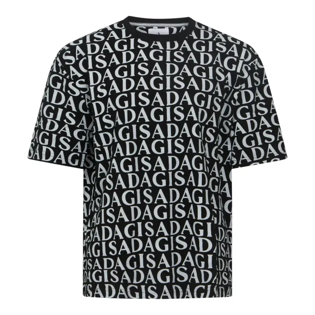 Gisada 1008 oversized t-skjorte black bomull monogram