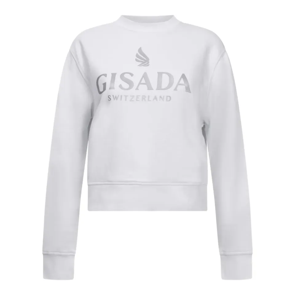 Gisada 6004 sweatshirt hvit cropped bomull