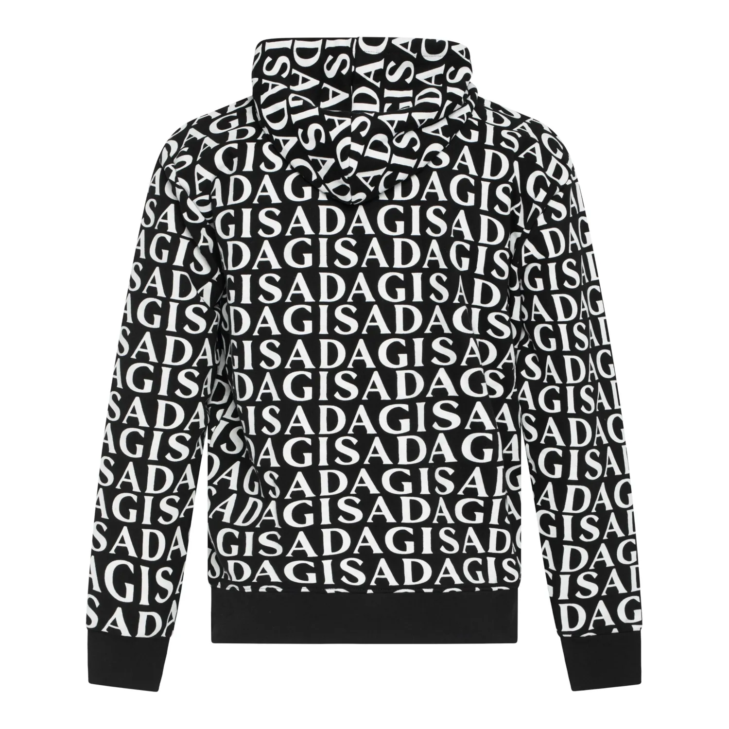 Gisada 3008 zip-hoodie herre svart bomull