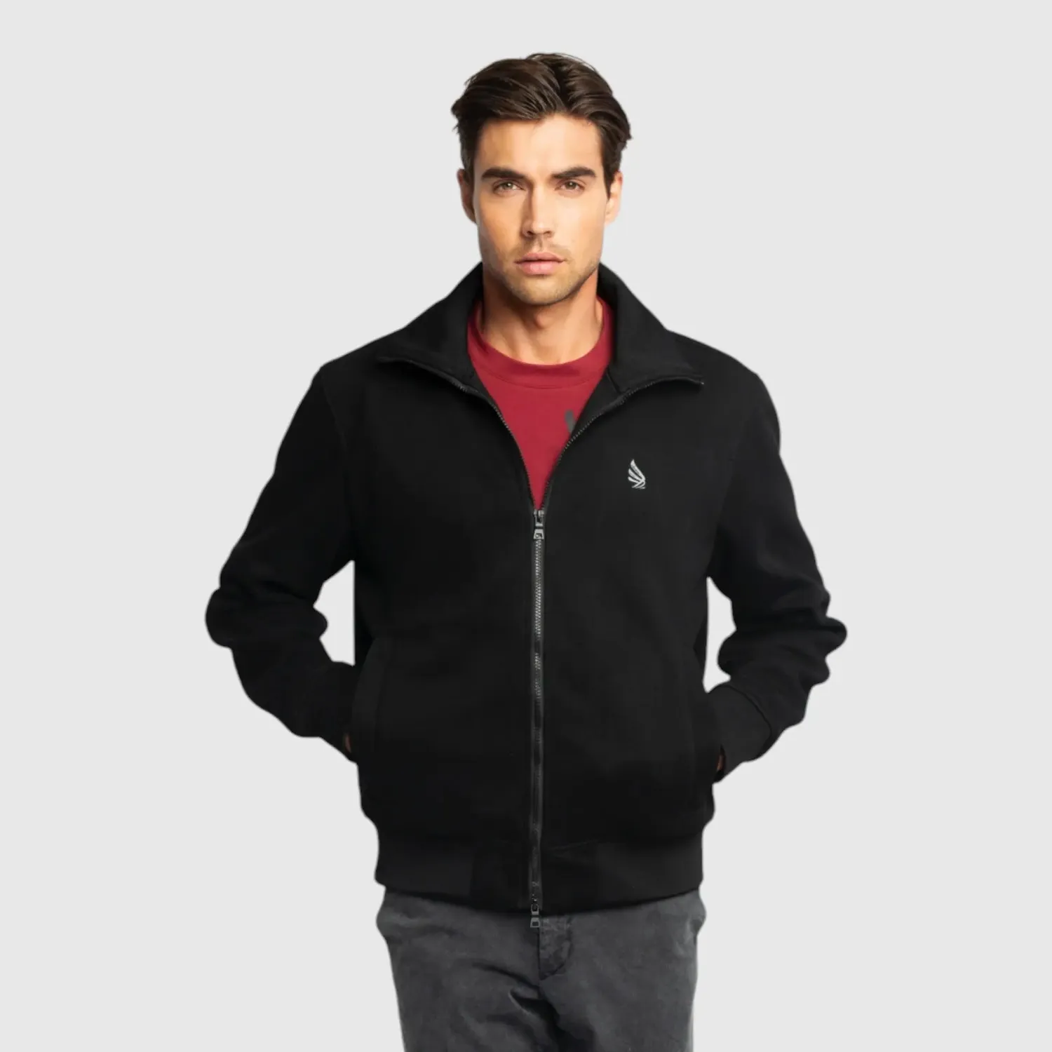 Gisada 1310 vindjakke svart regular fit strikk