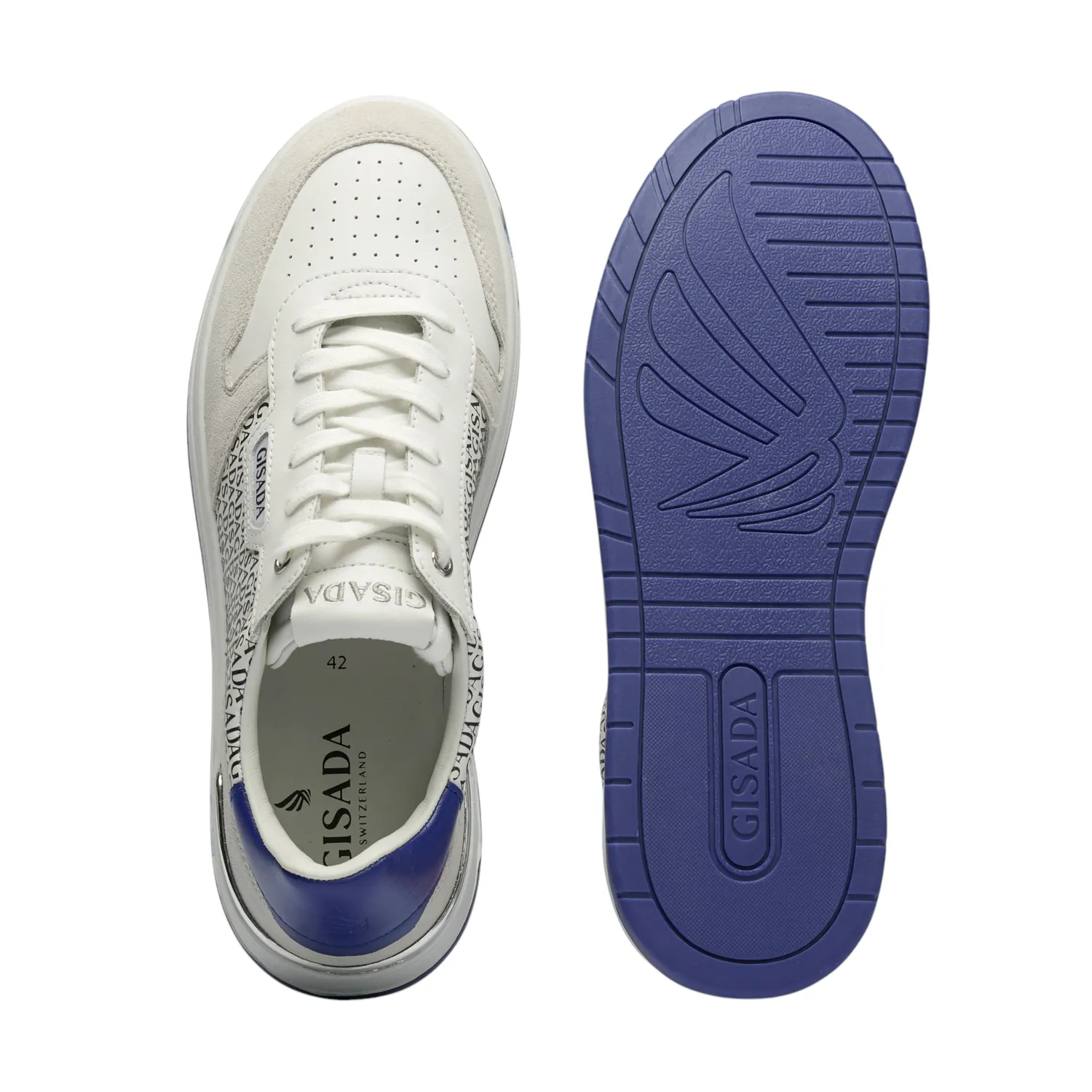 Gisada Trainer sneakers hvit/marine skinn