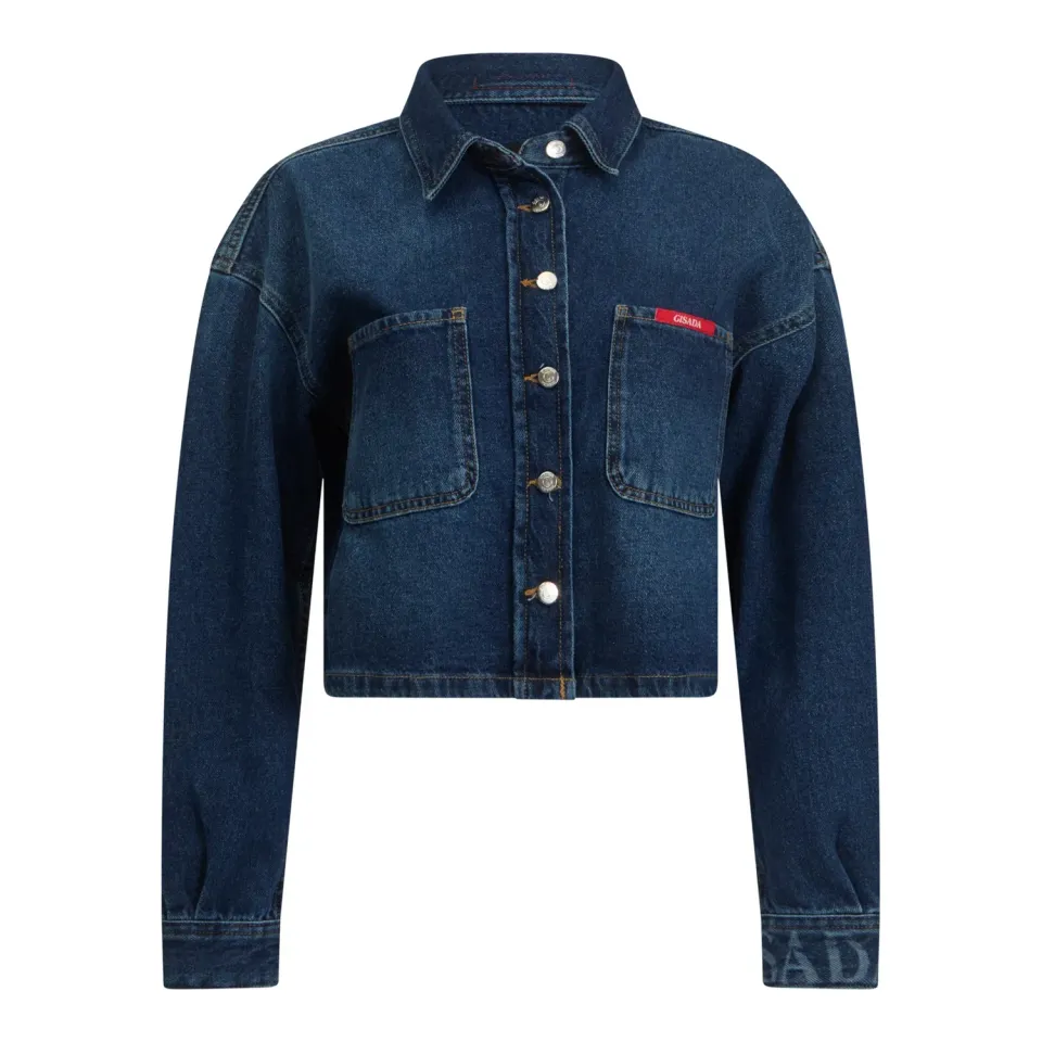 Gisada 1406 denimskjorte washed blue crop