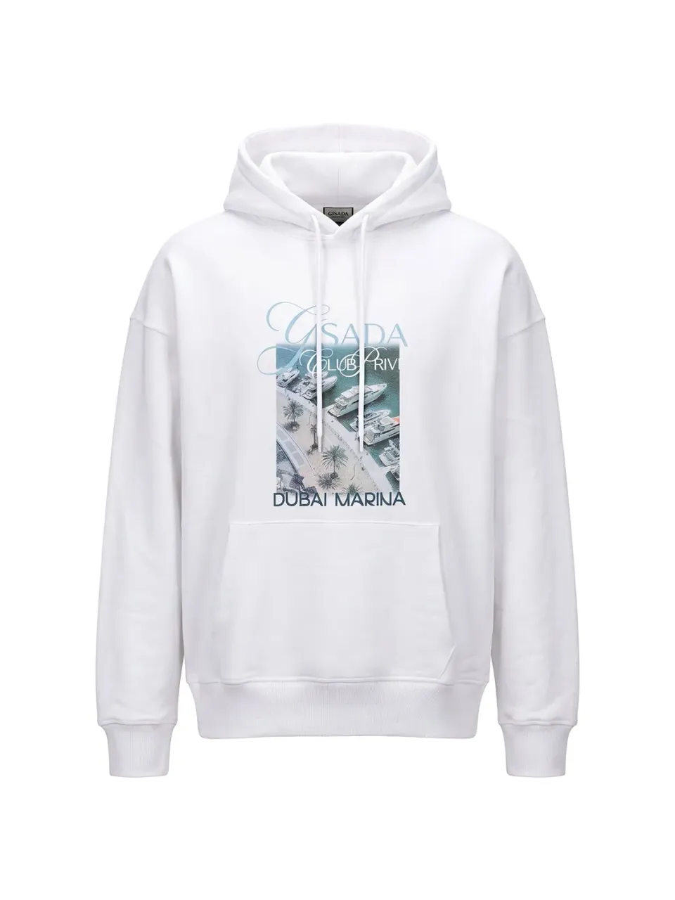 Gisada Hoodie hettegenser bomull White Dubai-trykk