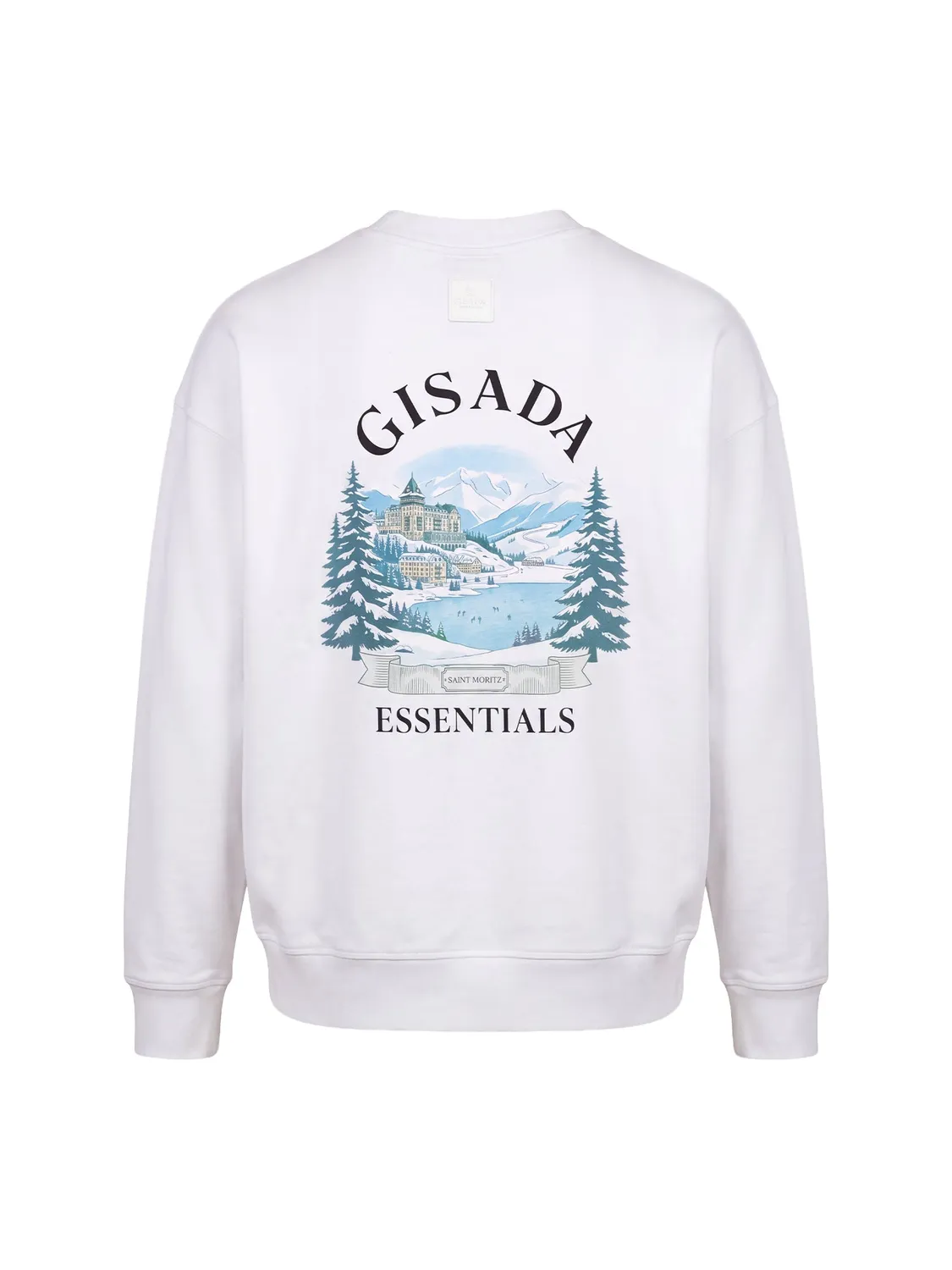 Gisada 3014 sweatshirt herre hvit bomullstrytrykk
