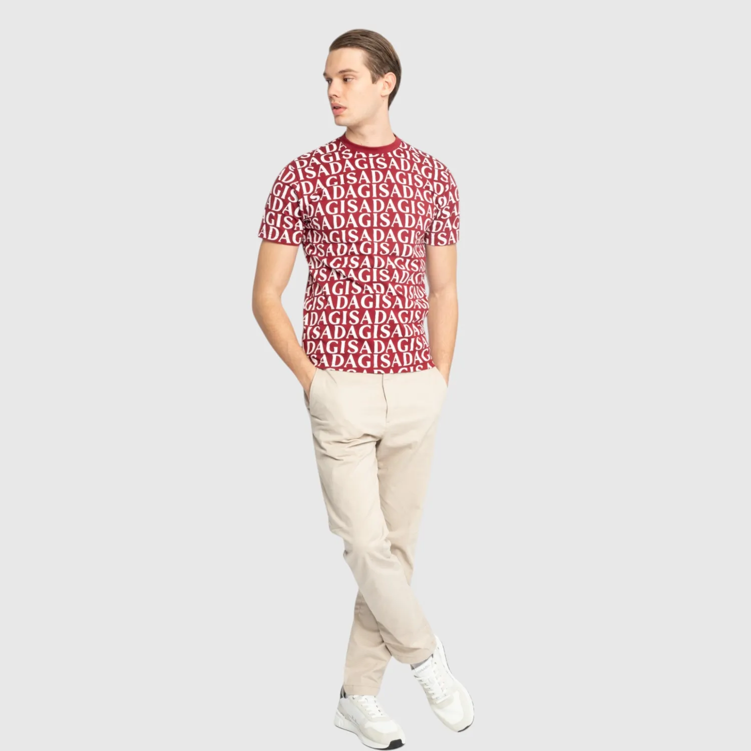 Gisada Allover Print t-skjorte bordeaux