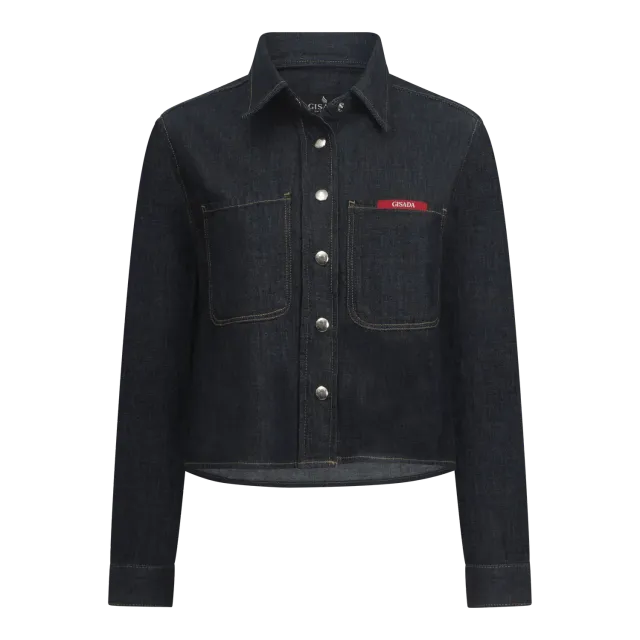 Gisada Crop Regular denimskjorte navy