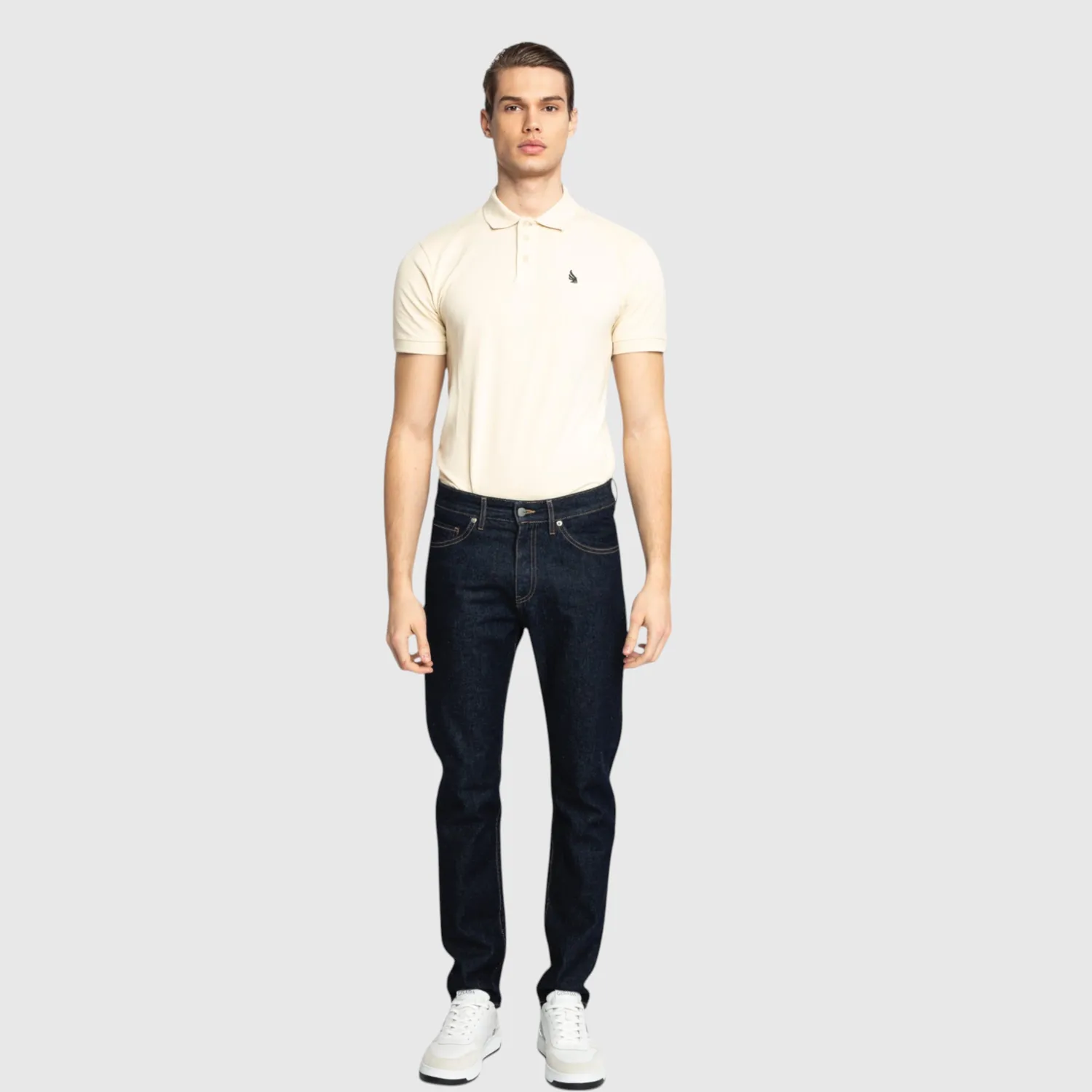 Gisada Miami 2000 polo herre beige bomullspiké