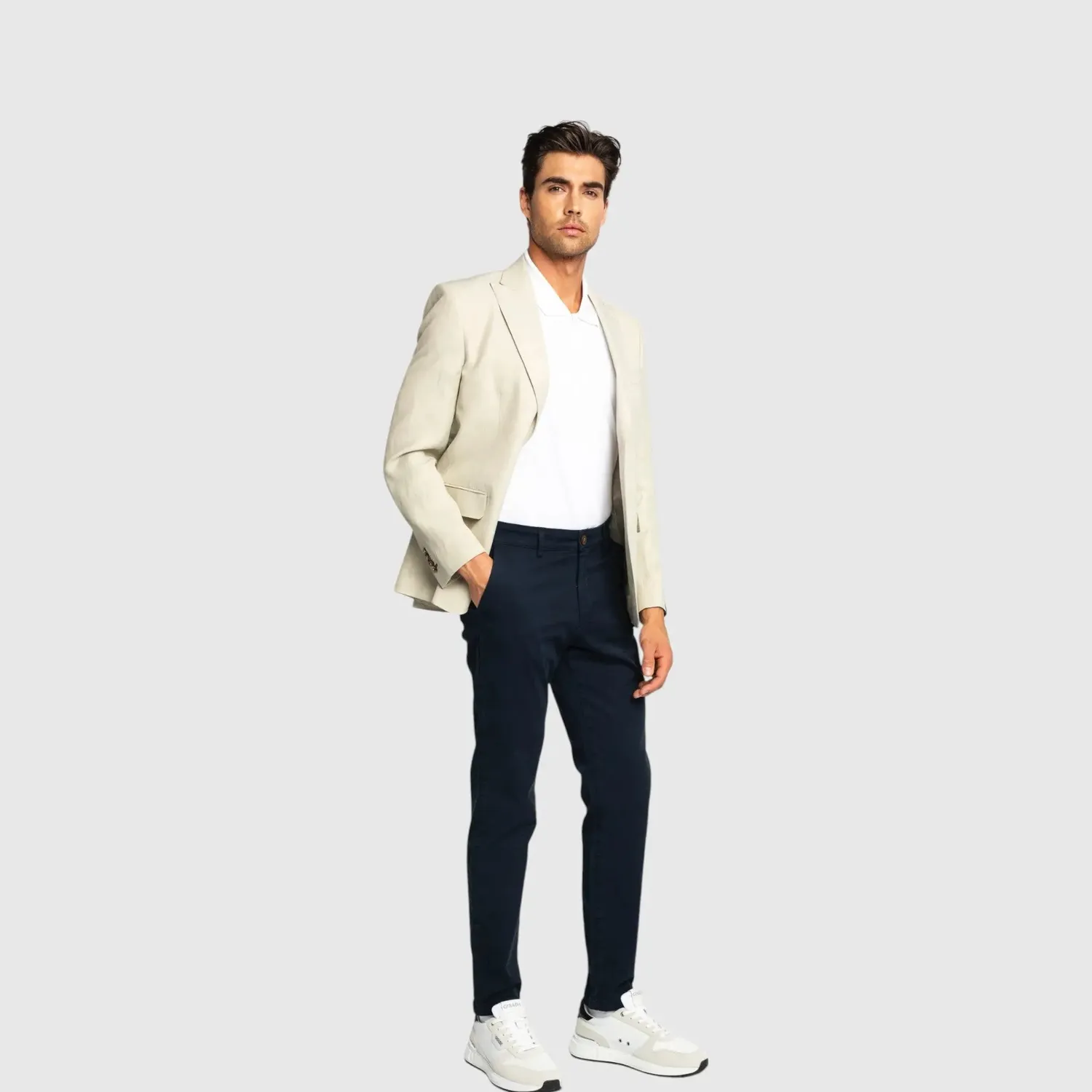 Gisada Barcelona 1601 blazer Beige linblanding
