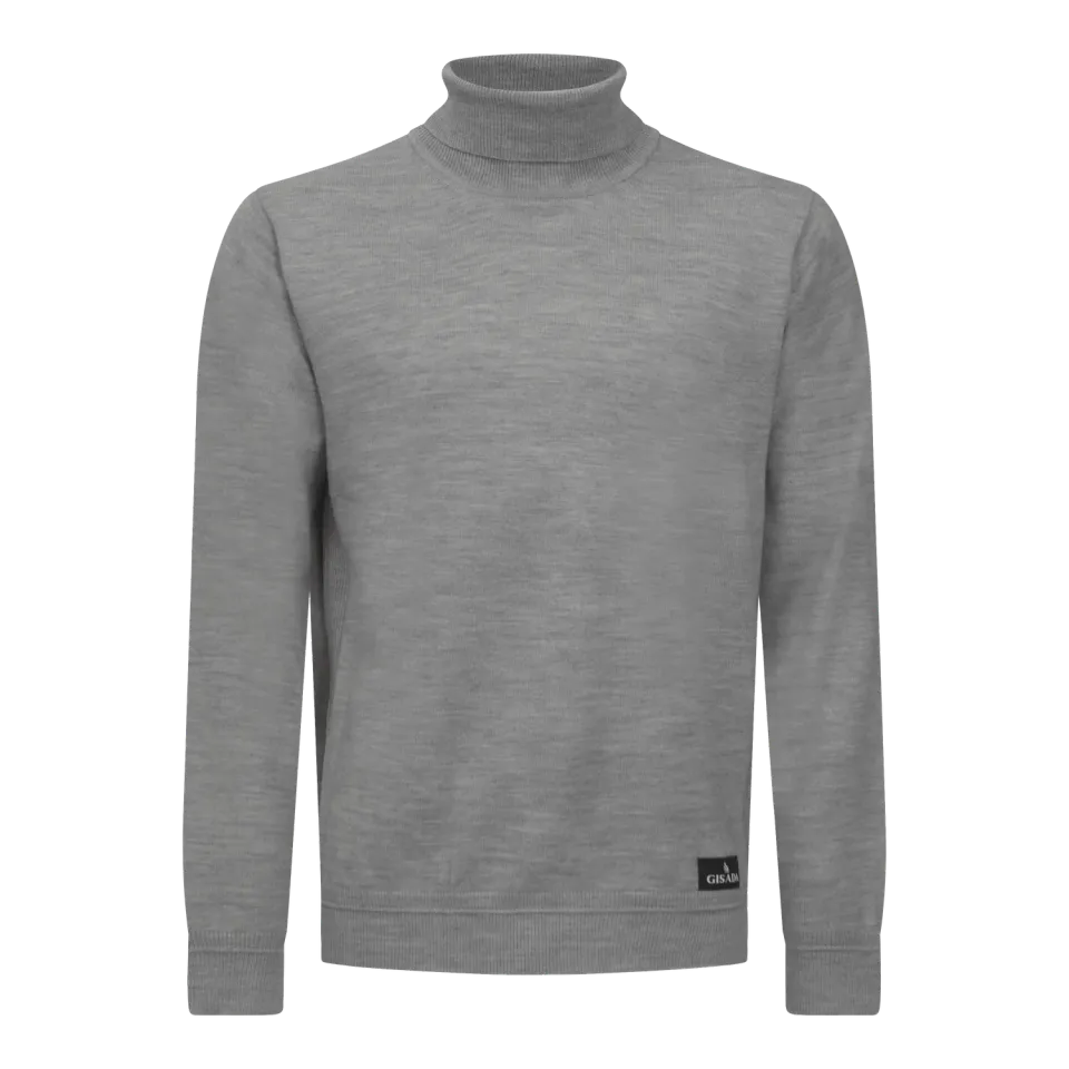 Gisada 1204 Regular Fit turtleneck genser light grey rullekrage
