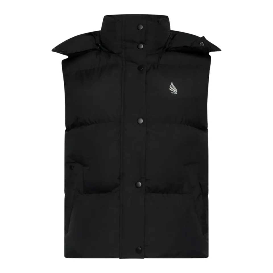 Gisada Puffer gilet svart med hette dame