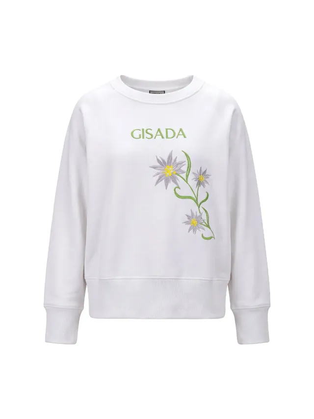 Gisada 6012 cropped sweatshirt hvit bomull