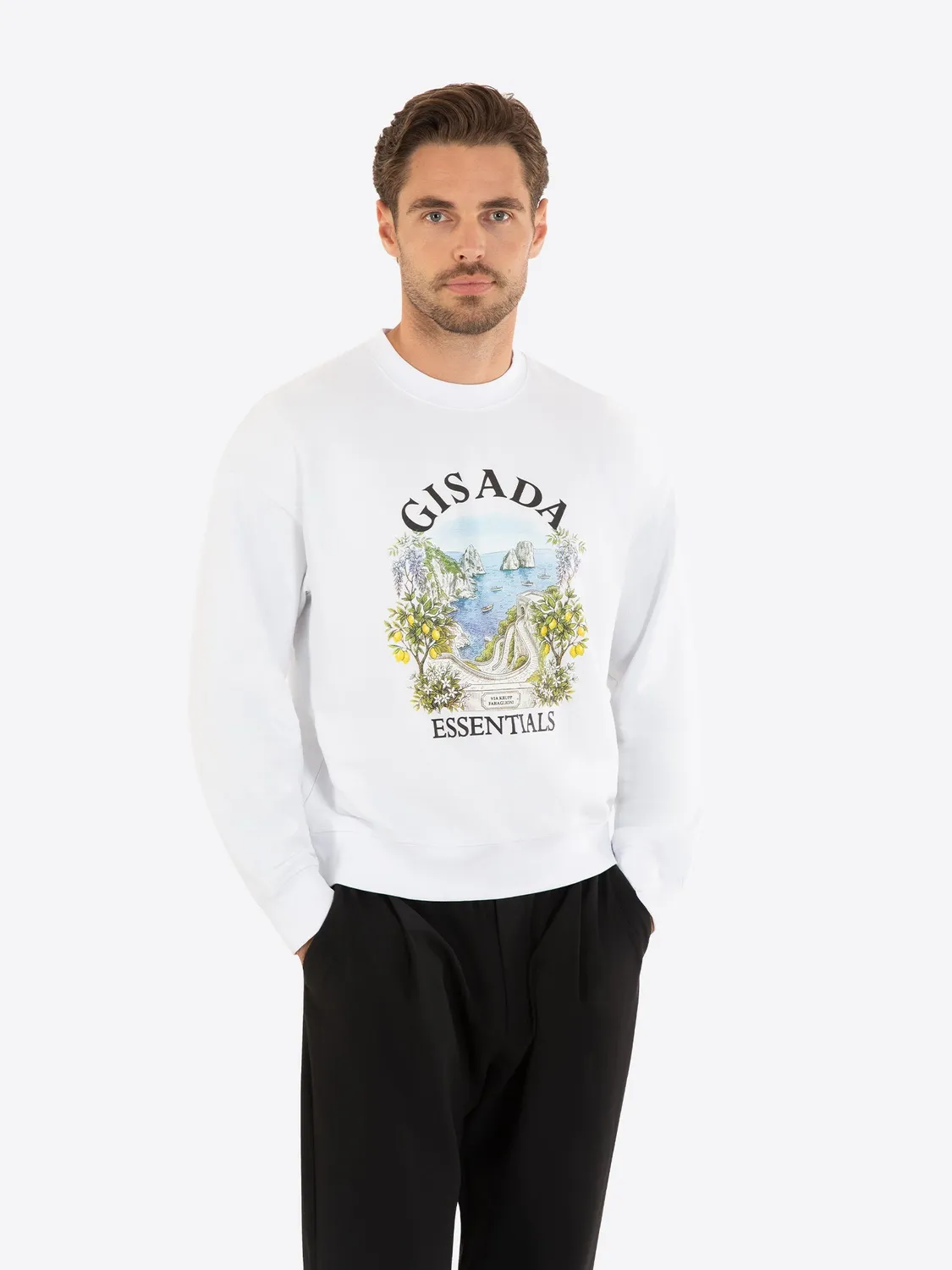 Gisada 3013 sweatshirt hvit Capri bomull herre