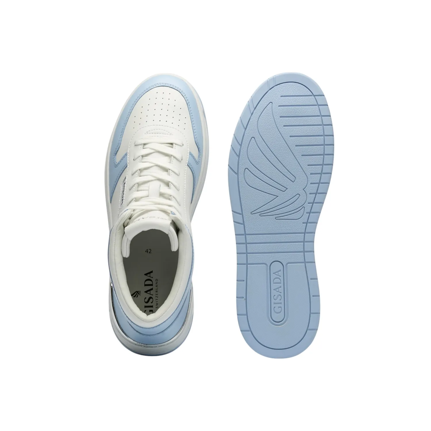 Gisada Trainer mid-top sneakers ice blue skinn