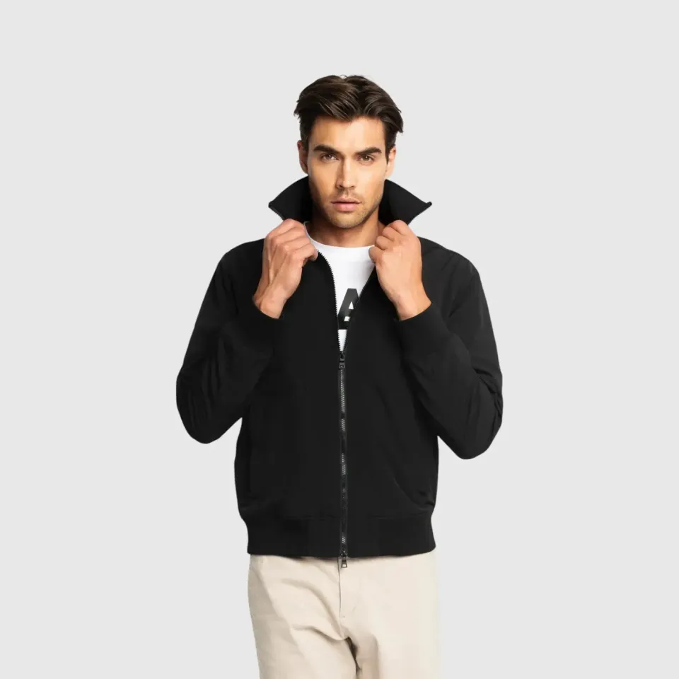 Gisada Regular Fit Windbreaker vindjakke svart