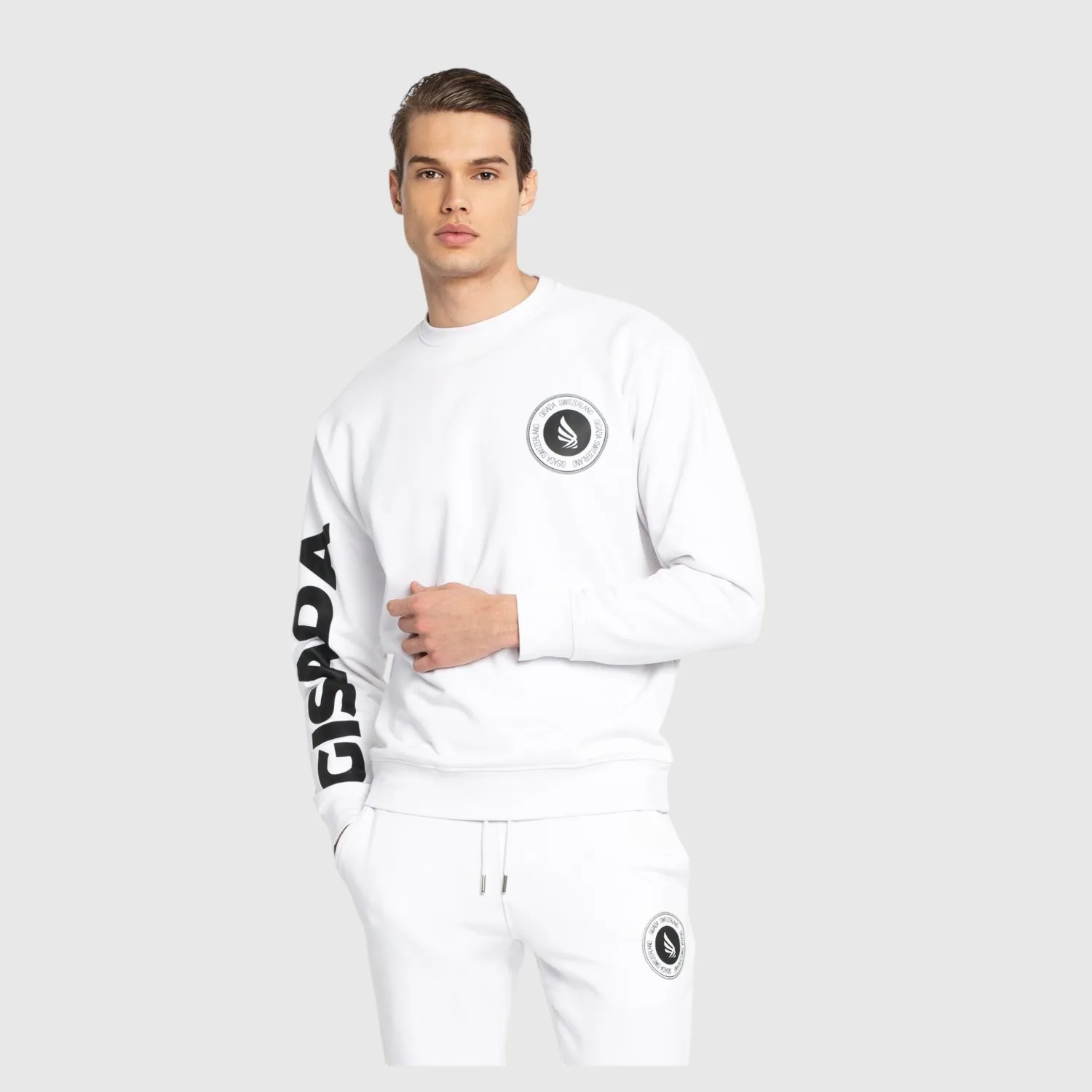 Gisada Rio 3002 sweatshirt hvit melloms bomull