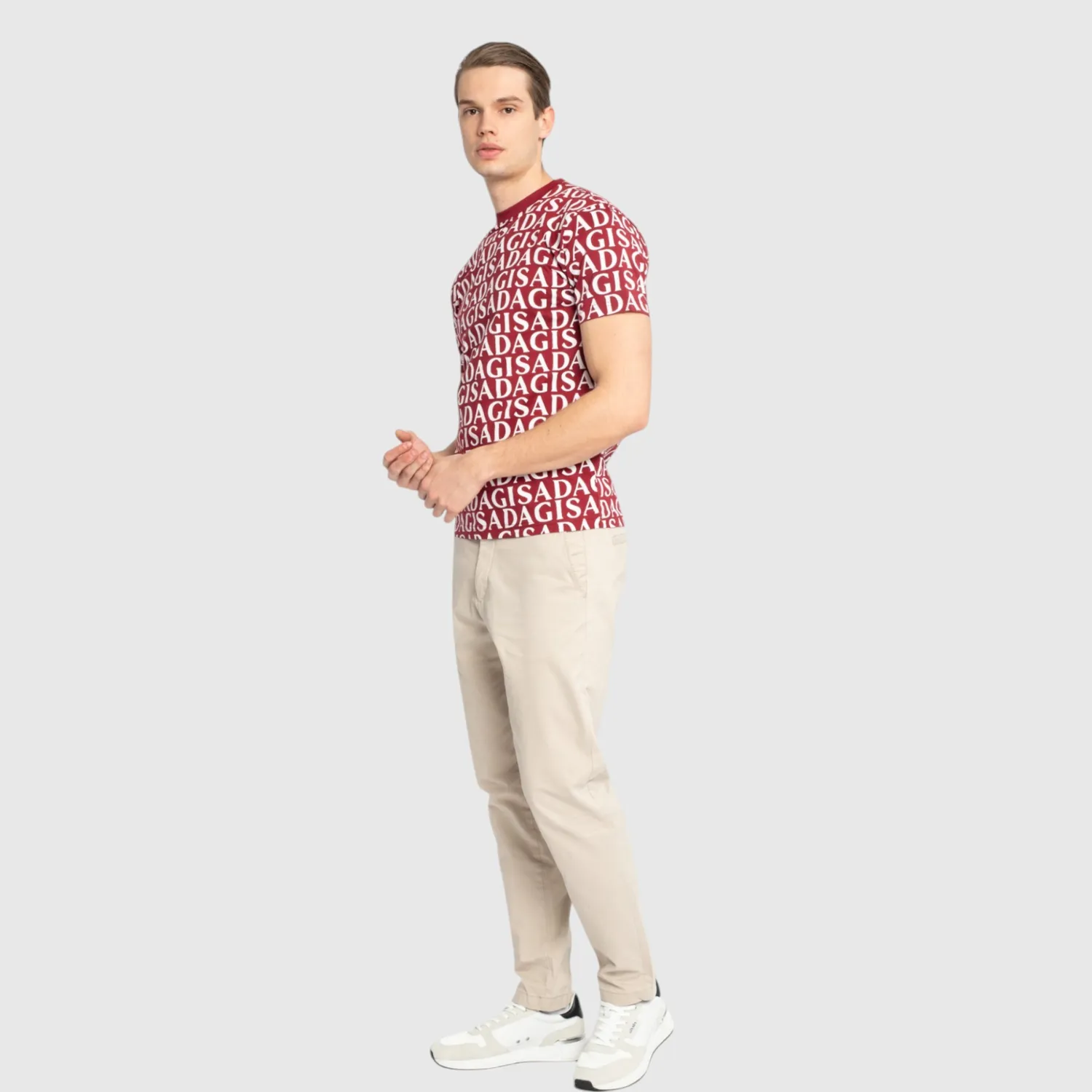 Gisada Allover Print t-skjorte bordeaux
