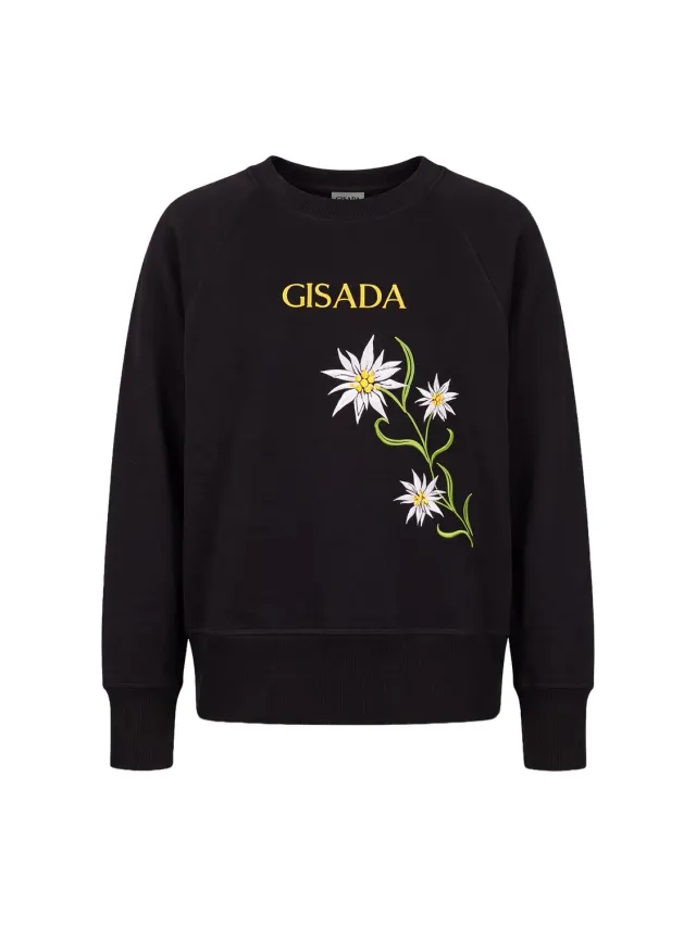 Gisada Fine Cotton sweatshirt svart cropped dame