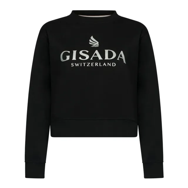 Gisada Berlin 6004 Gensersvart cropped glittertrykk dame