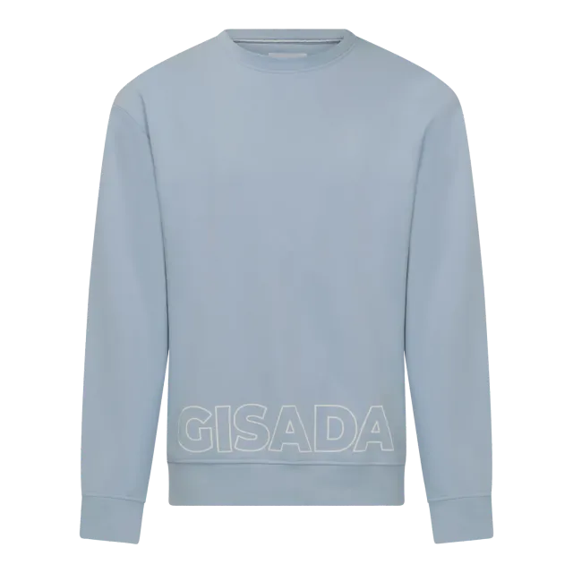Gisada regular sweatshirt isblå bomull pufftrykk