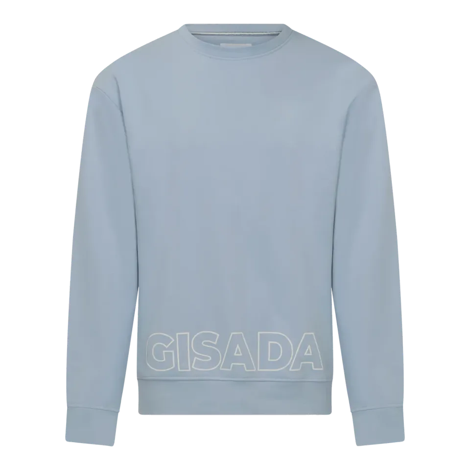 Gisada regular sweatshirt isblå bomull pufftrykk
