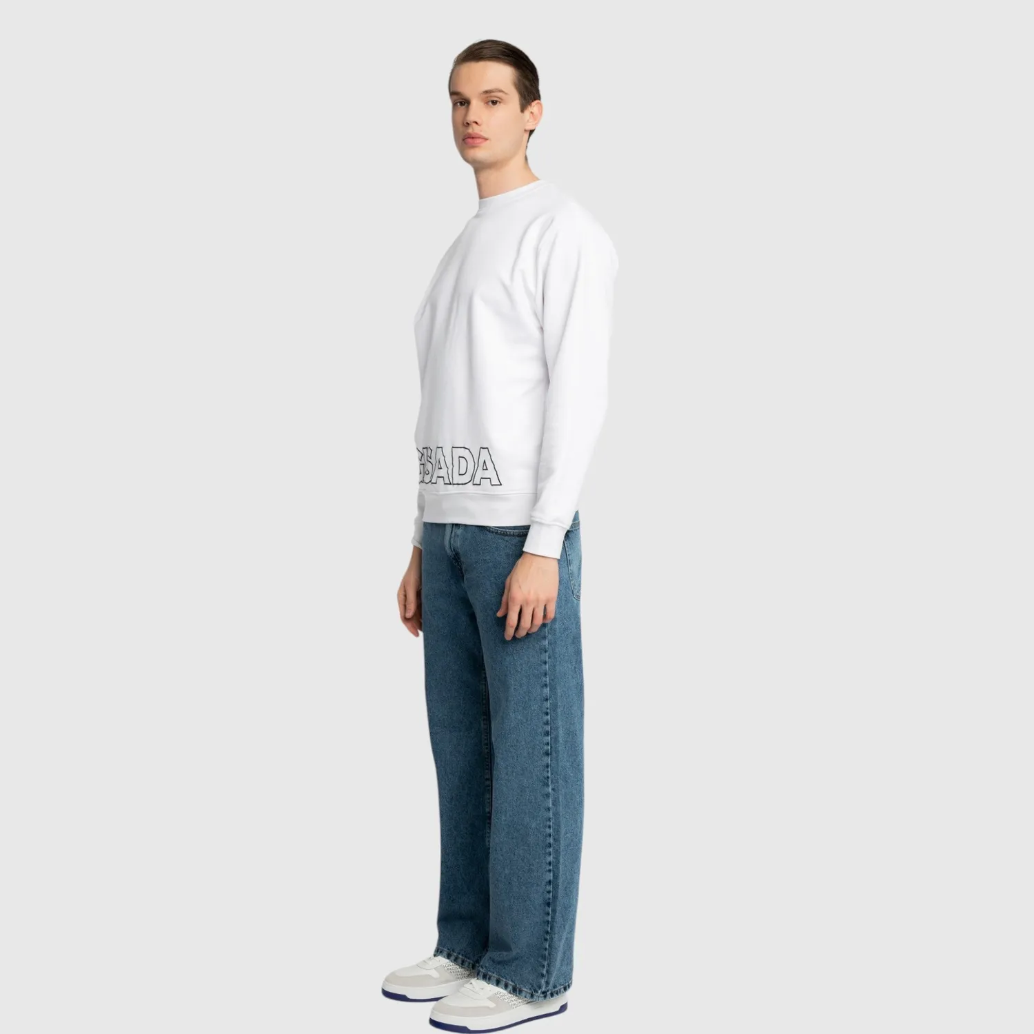 Gisada 3003 sweatshirt hvit regular fit bomull