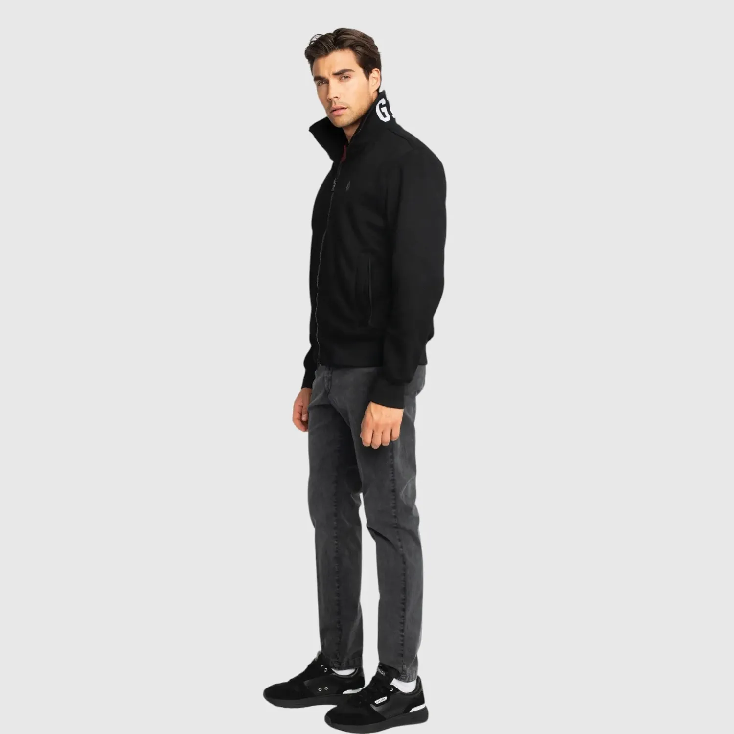 Gisada 1310 vindjakke svart regular fit strikk