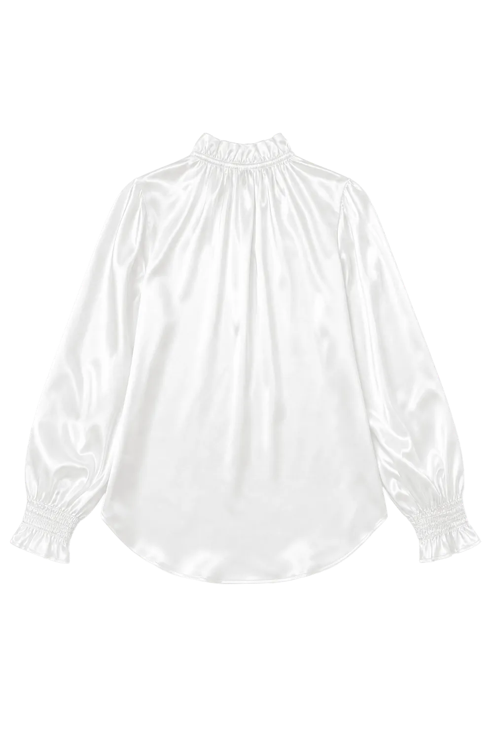 Gisada 1411 satengbluse dame hvit elegant