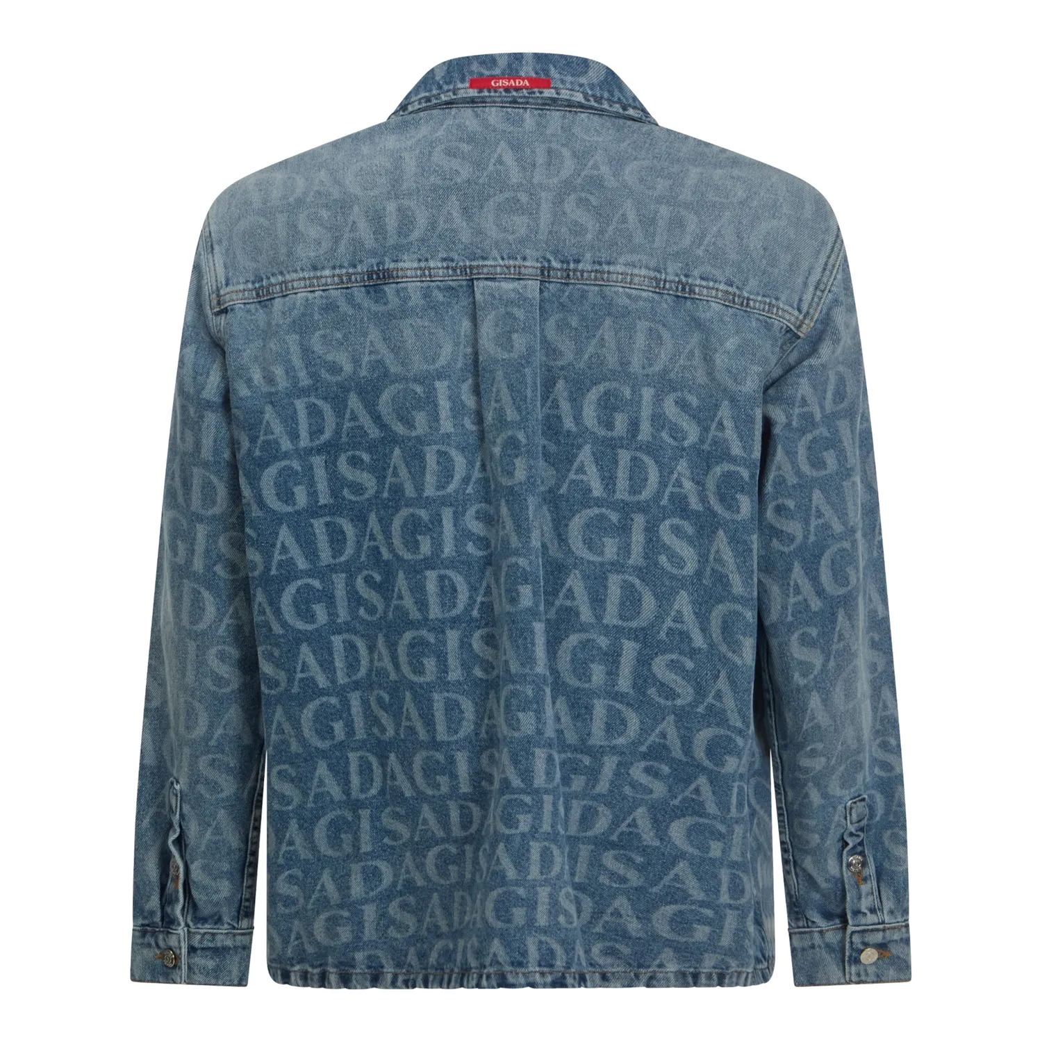 Gisada Oversize Denim Shirt Allover Print denimskjorte navy