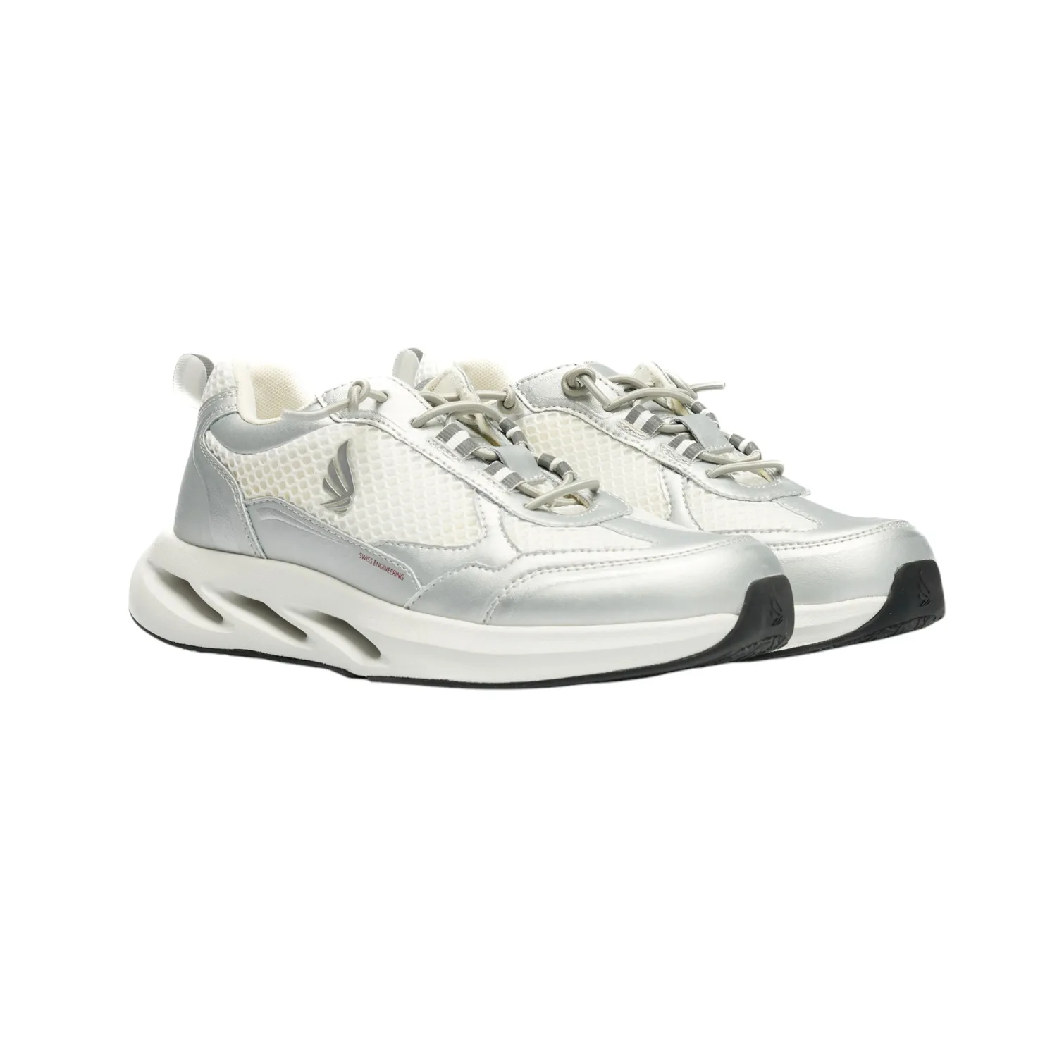 Gisada 16001 sneakers sølv hvit dame lær mesh