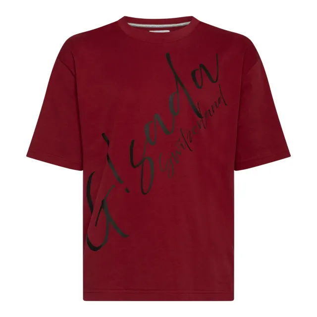 Gisada Oversized T-skjorte bordeaux tung bomull