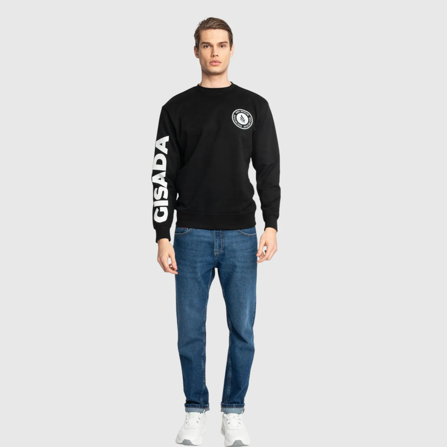 Gisada Rio 3002 Gensersvart regular fit mellomtykk bomull