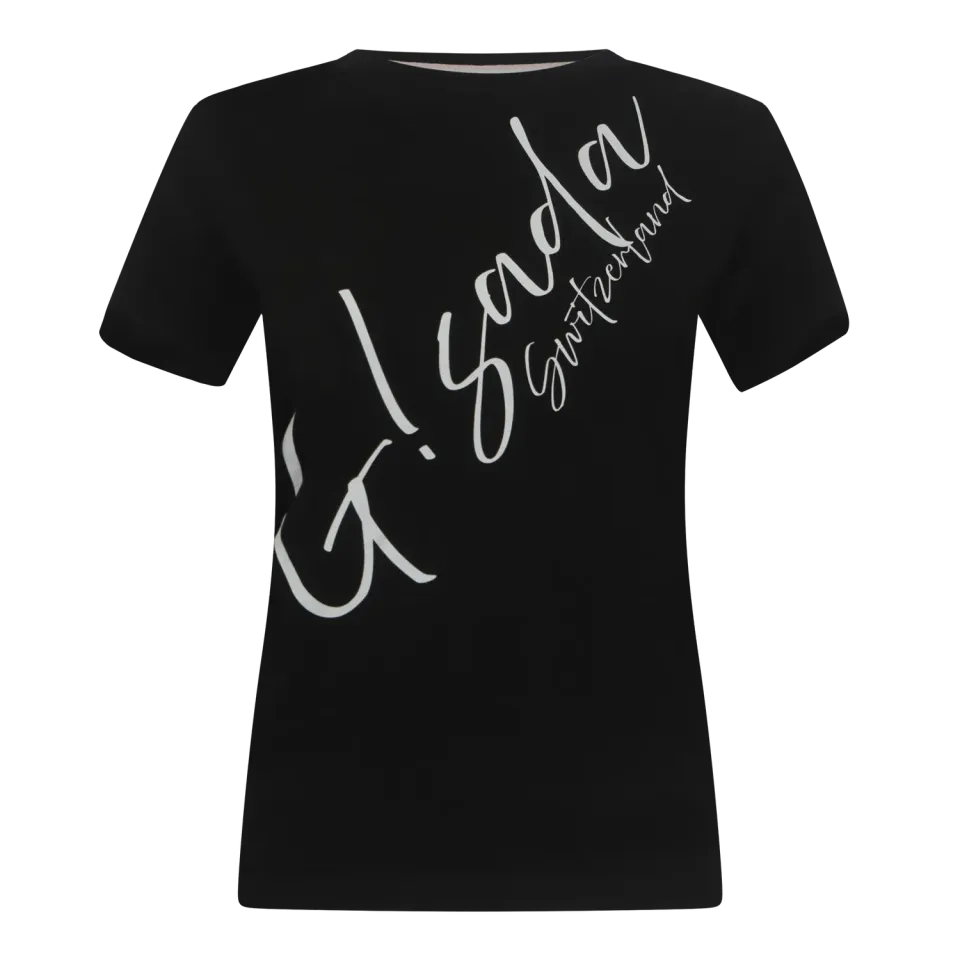 Gisada 5003 t-skjorte svart jersey kursiv trykk