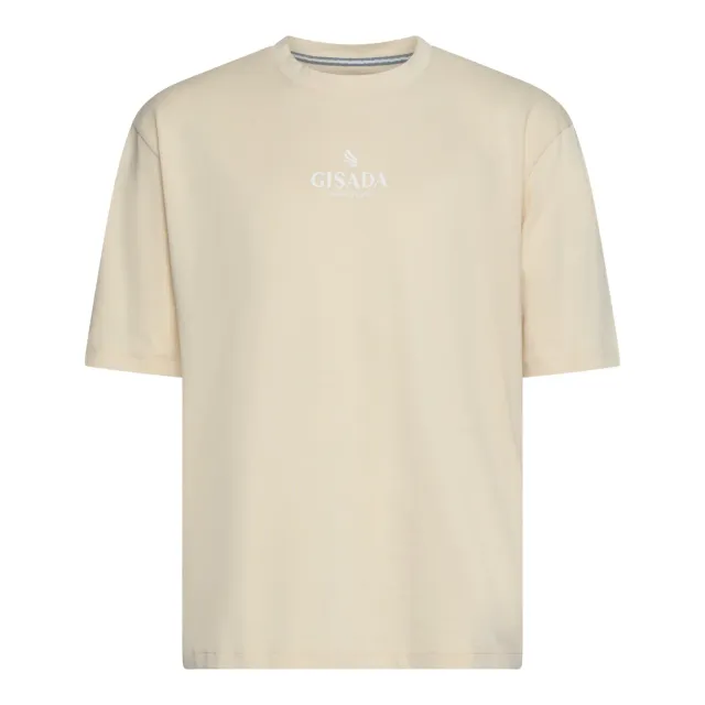 Gisada Chicago 1009 t-skjorte beige oversized logo