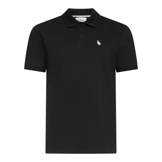 Gisada 2000 Regular Fit polo svart bomullspiké