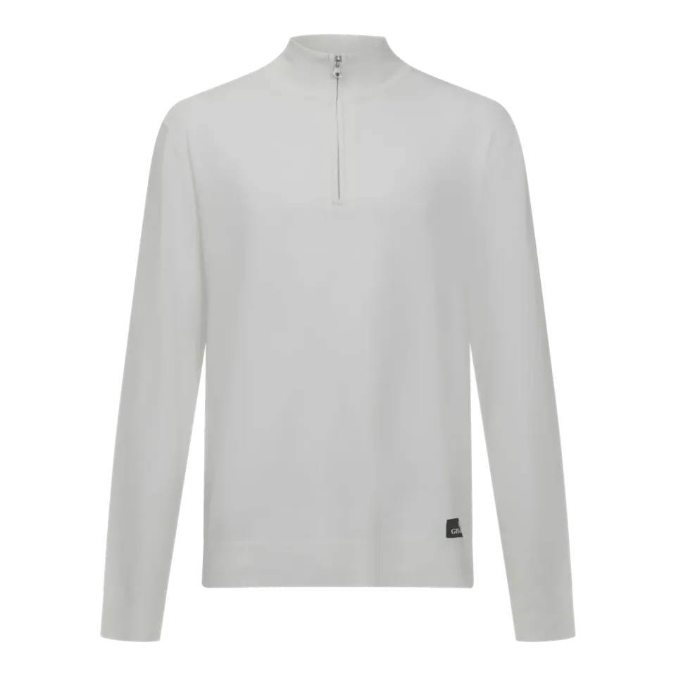 Gisada 1206 half-zip genser elfenben merino-bomull