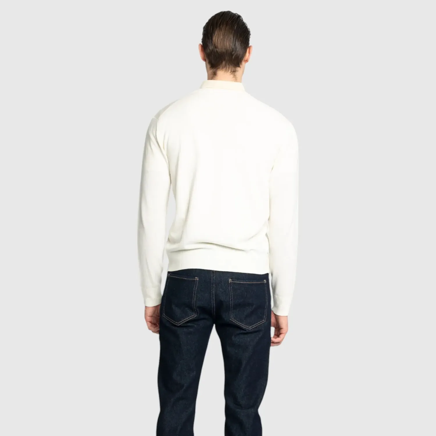 Gisada cardigan elfenben bomull regular fit