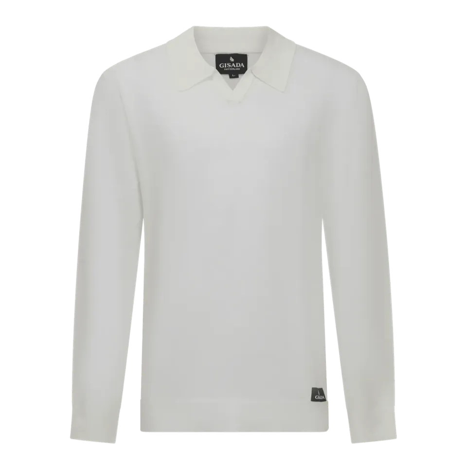 Gisada Regular Fit Knit Polo Johnny Collar poloskjorte elfenben